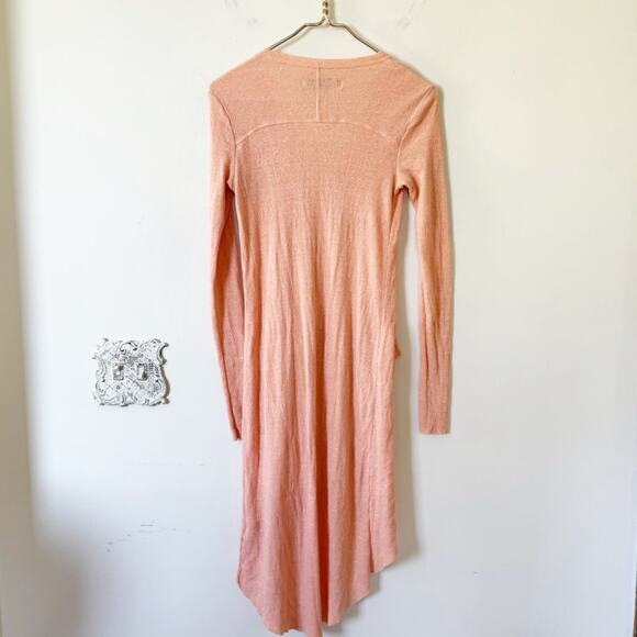Free People Beach Bonita Ribbed Cardigan Dress Coverup in Peach M - Picture 8 of 11